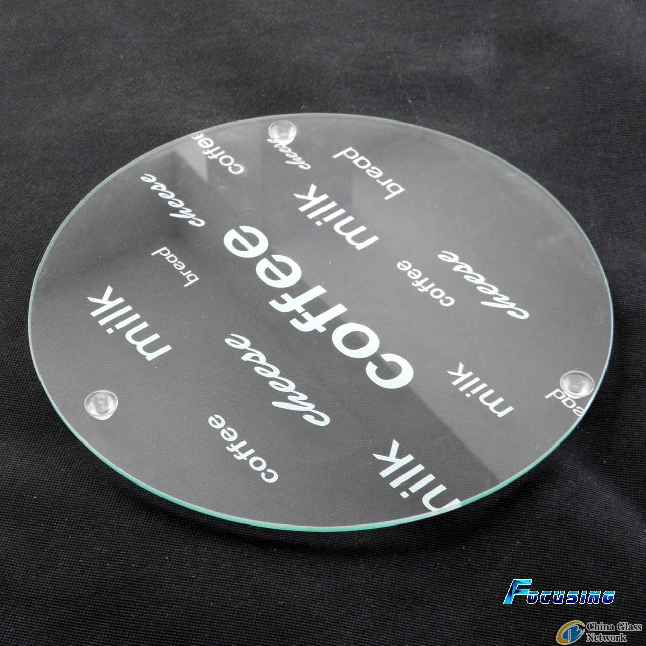 Round Silk-Screen tempered glass cutting board